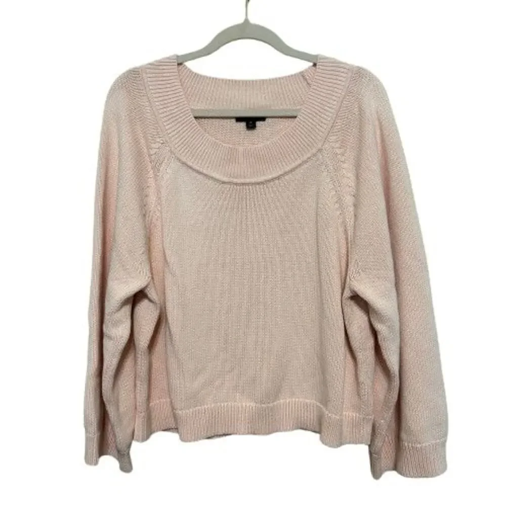 J. Crew Relaxed-Sleeve Boatneck Beach Sweater Womem Medum Pink Oversized Coastal